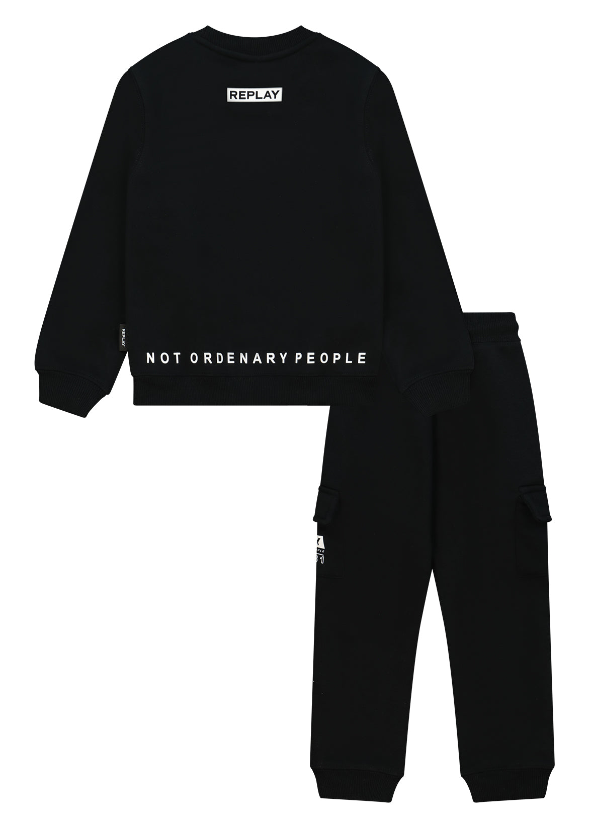 חליפת טרנינג REPLAY לוגו מותג גדול בצד לילדים BLACK / 4Y