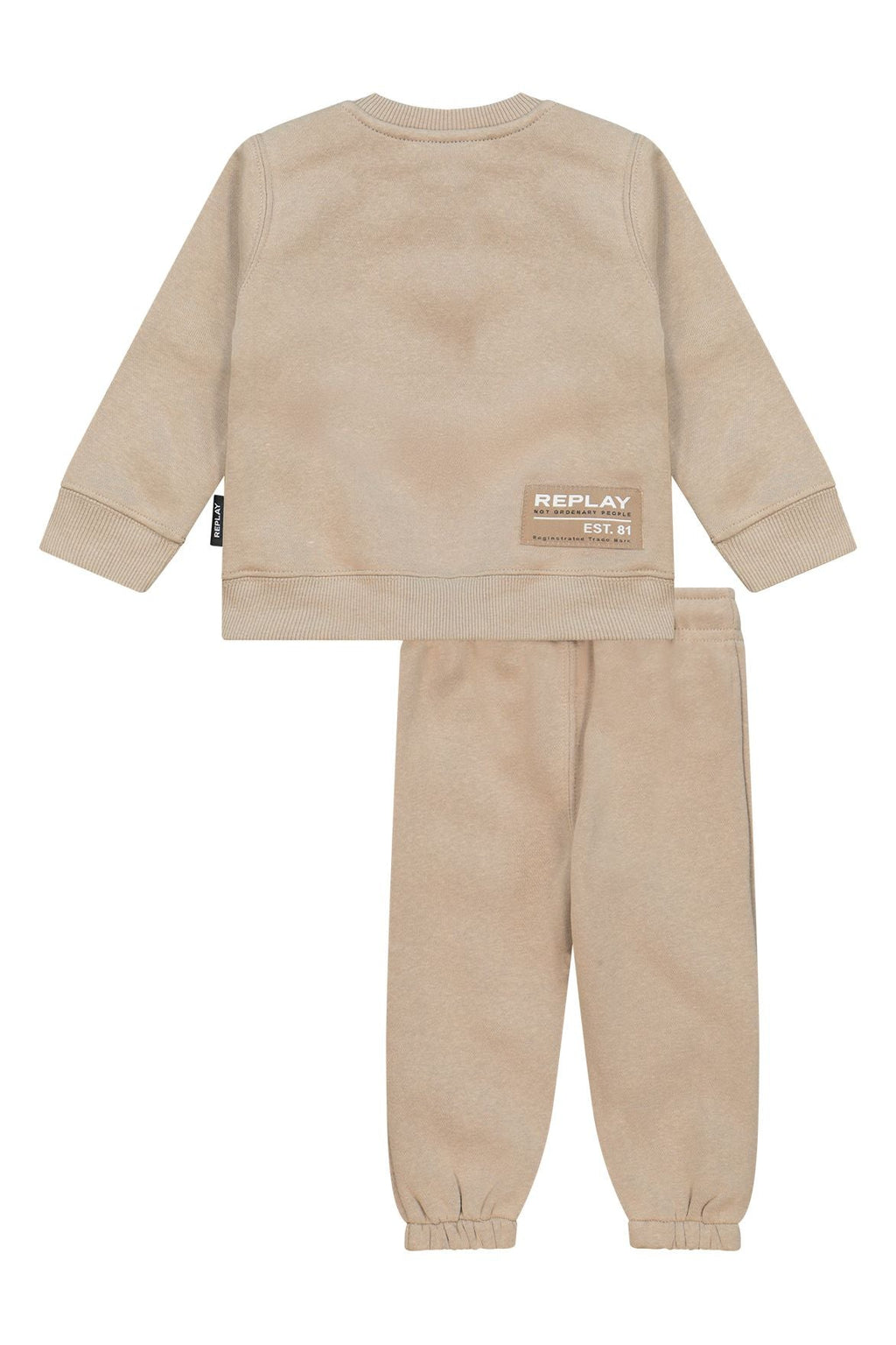 חליפת טרנינג REPLAY קפוצ'ון לוגו מותג לתינוקות BEIGE / 3-6M