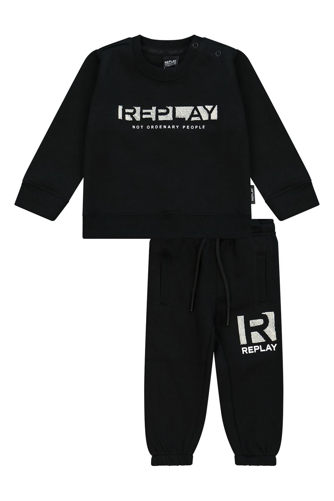 חליפת טרנינג REPLAY קפוצ'ון לוגו מותג לתינוקות BLACK / 3-6M