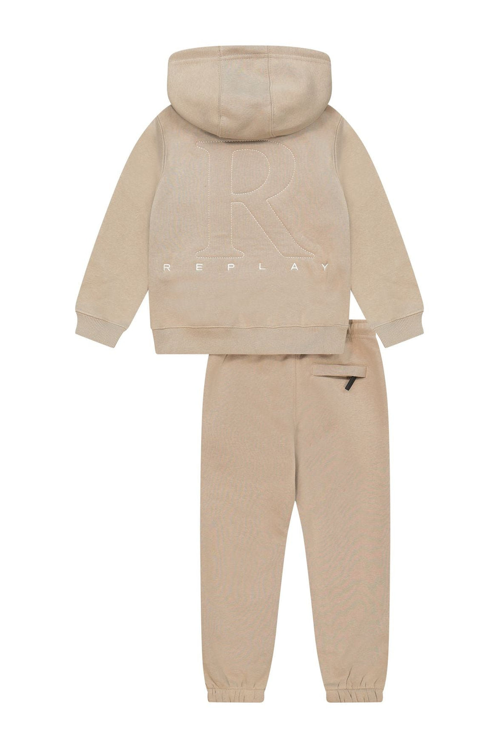 חליפת טרנינג REPLAY רוכסן קפוצ'ון לוגו בצד לילדים BEIGE / 2Y