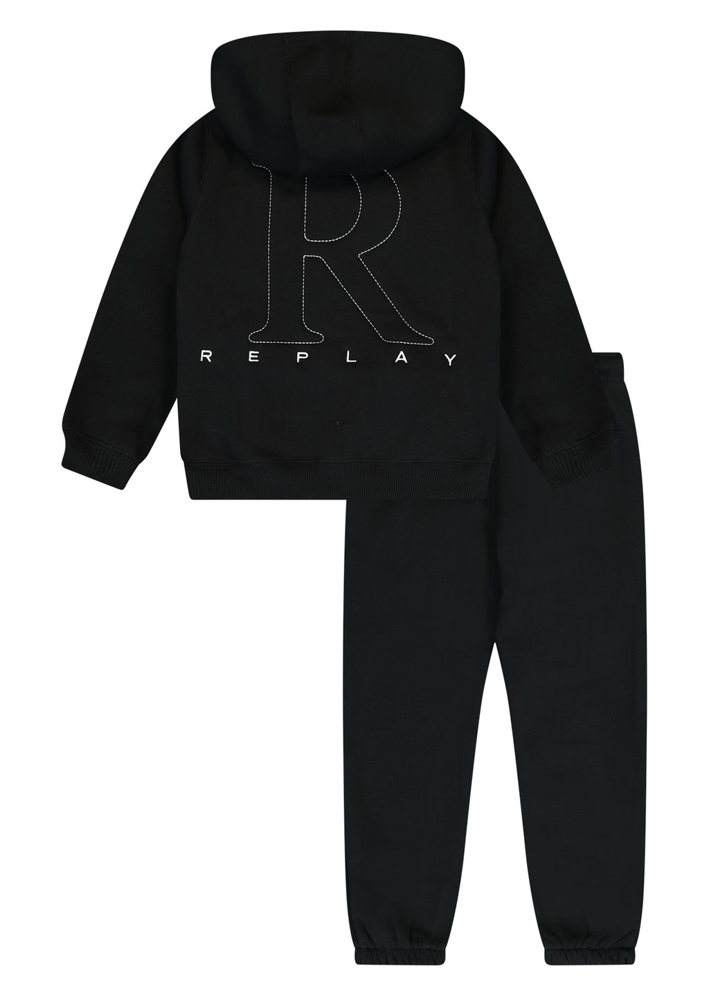 חליפת טרנינג REPLAY רוכסן קפוצ'ון לוגו בצד לילדים BLACK / 2Y