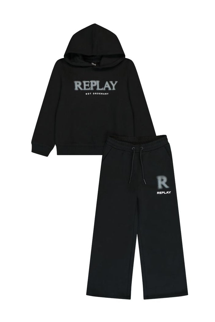 חליפת טרנינג REPLAY מכנס מתרחב לילדות BLACK / 2Y