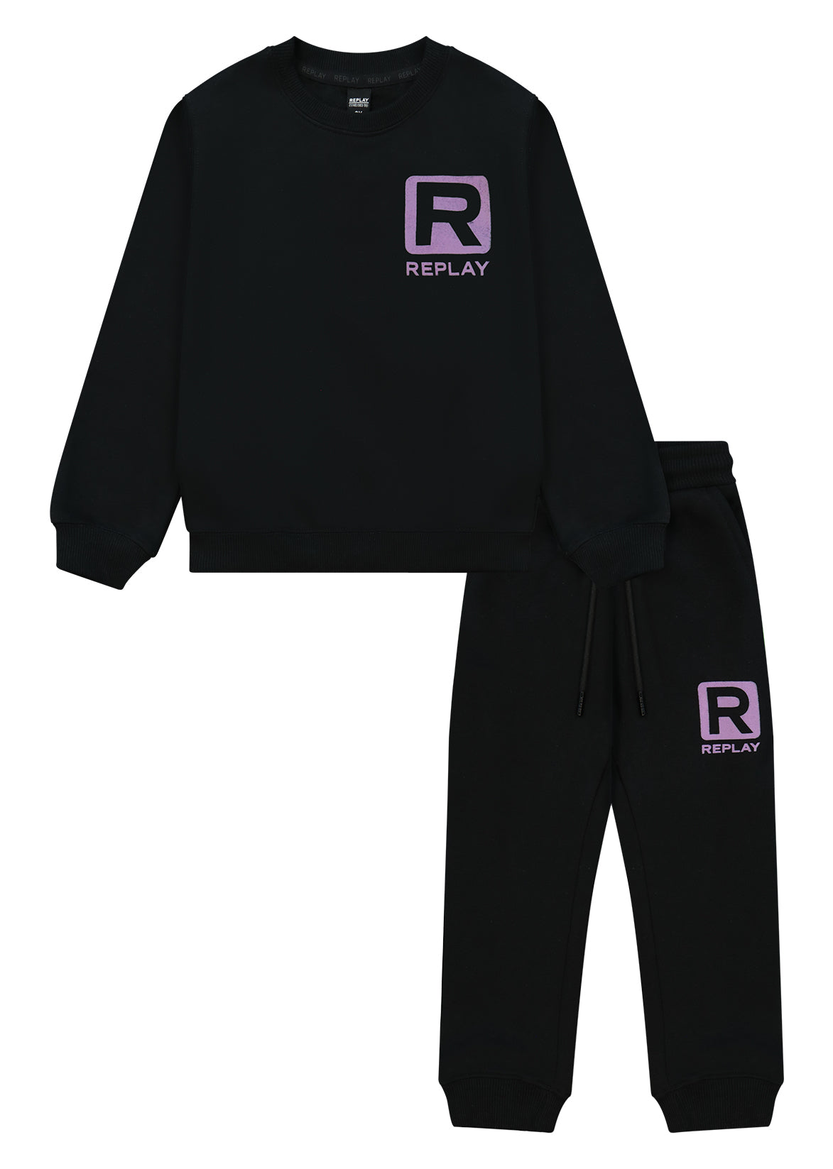 חליפת טרנינג REPLAY לוגו מותג לילדות BLACK / 4Y