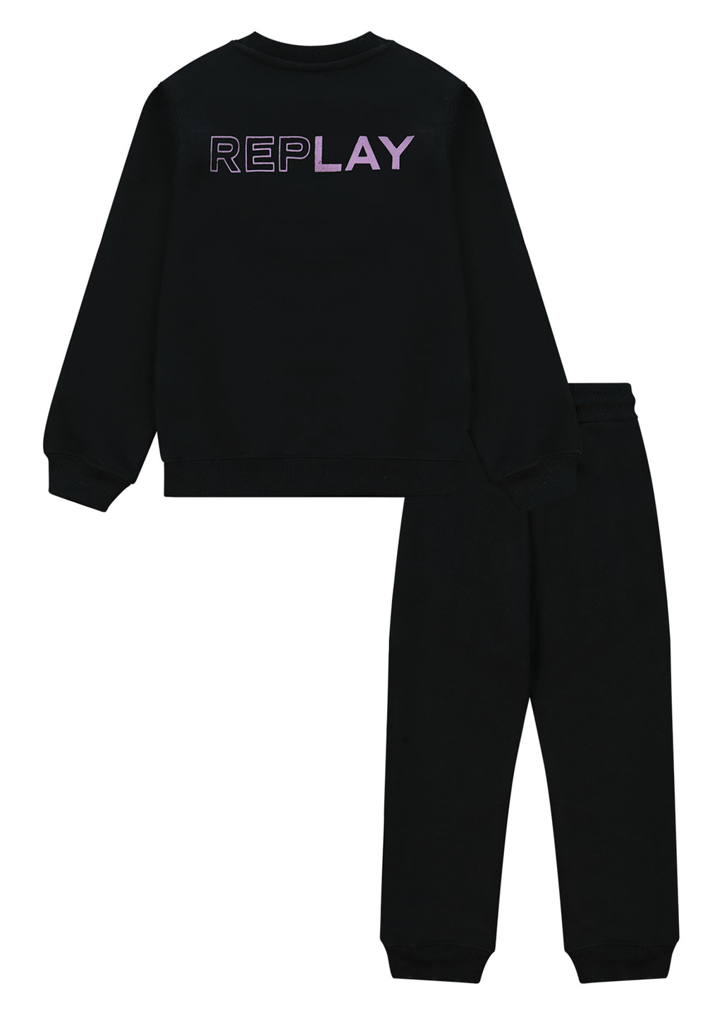 חליפת טרנינג REPLAY לוגו מותג לילדות BLACK / 4Y