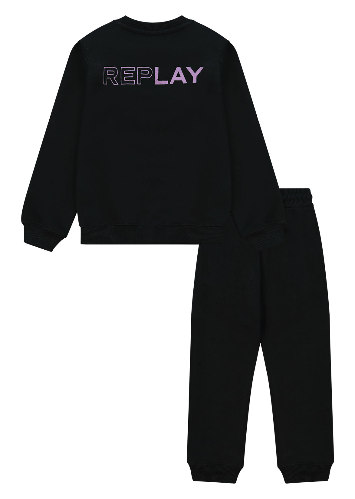 חליפת טרנינג REPLAY לוגו מותג לילדות BLACK / 4Y