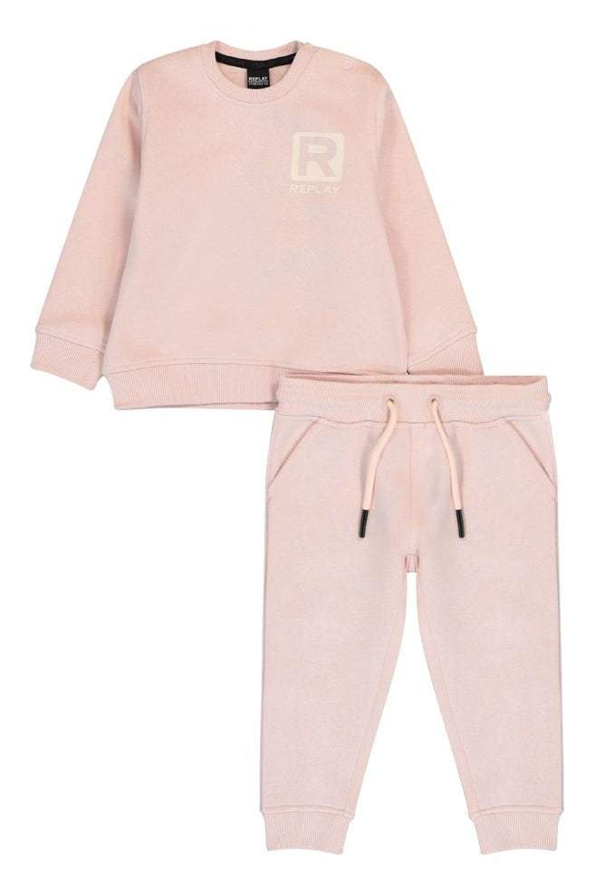 חליפת טרנינג REPLAY לוגו מותג לתינוקות Pink / 3-6M