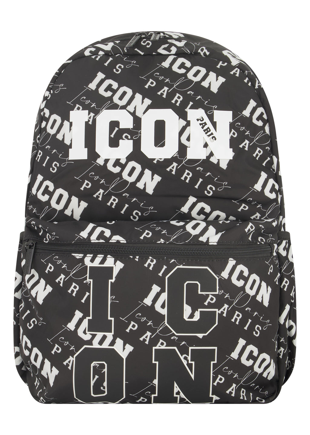 תיק גב ICON PARIS לוגו מרכזי ורוכסנים בגוון משלים לילדים BLACK / OS