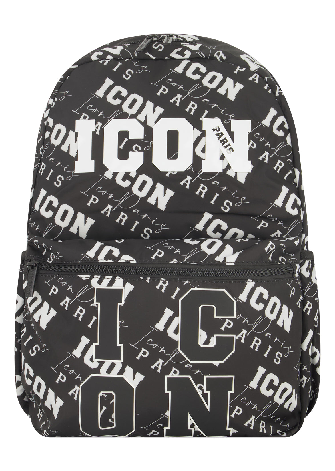 תיק גב ICON PARIS לוגו מרכזי ורוכסנים בגוון משלים לילדים BLACK / OS