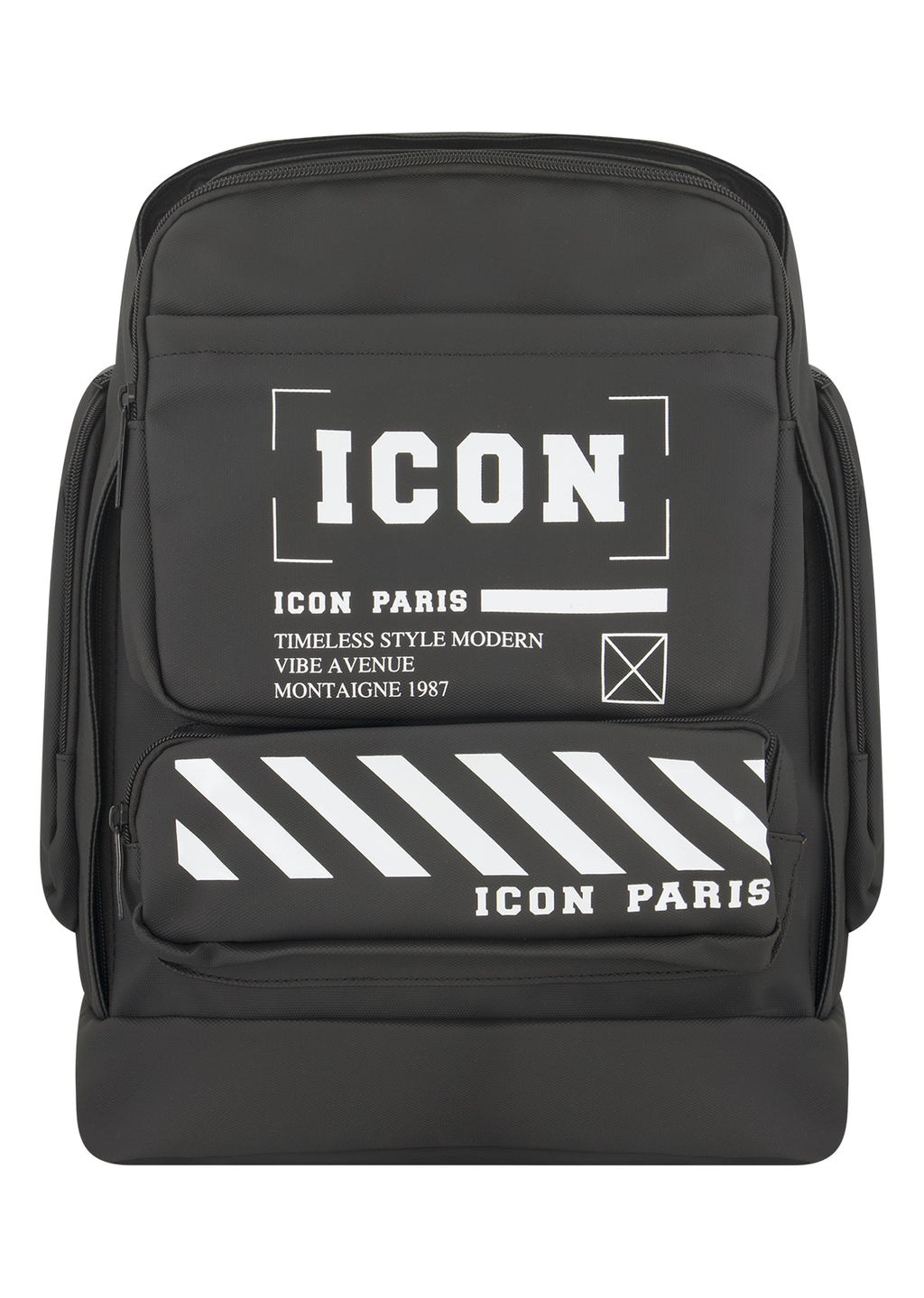 תיק גב ICON PARIS הדפס לוגו בחזית וכתפיות מרופדות לילדים BLACK / OS