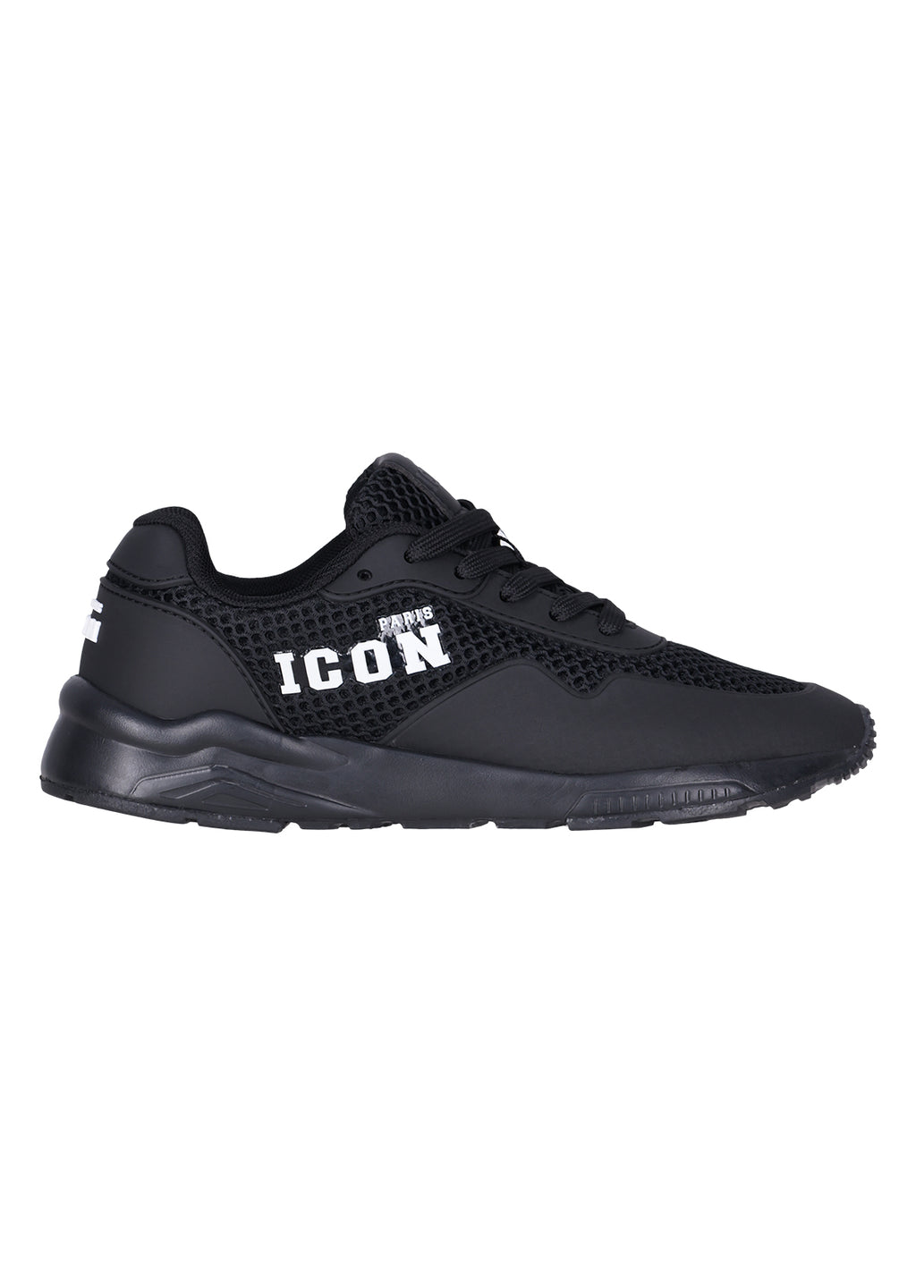 נעלי סניקרס ICON PARIS עם רשת ופאנלים משולבים לילדים 1 BLACK / 21