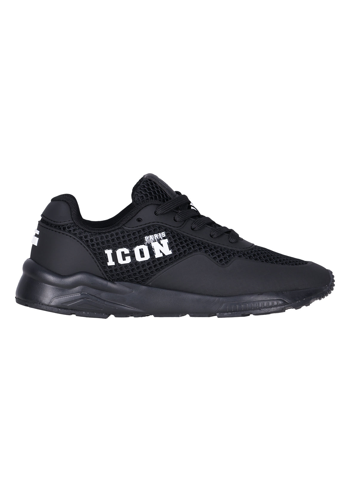 נעלי סניקרס ICON PARIS עם רשת ופאנלים משולבים לילדים 1 BLACK / 21