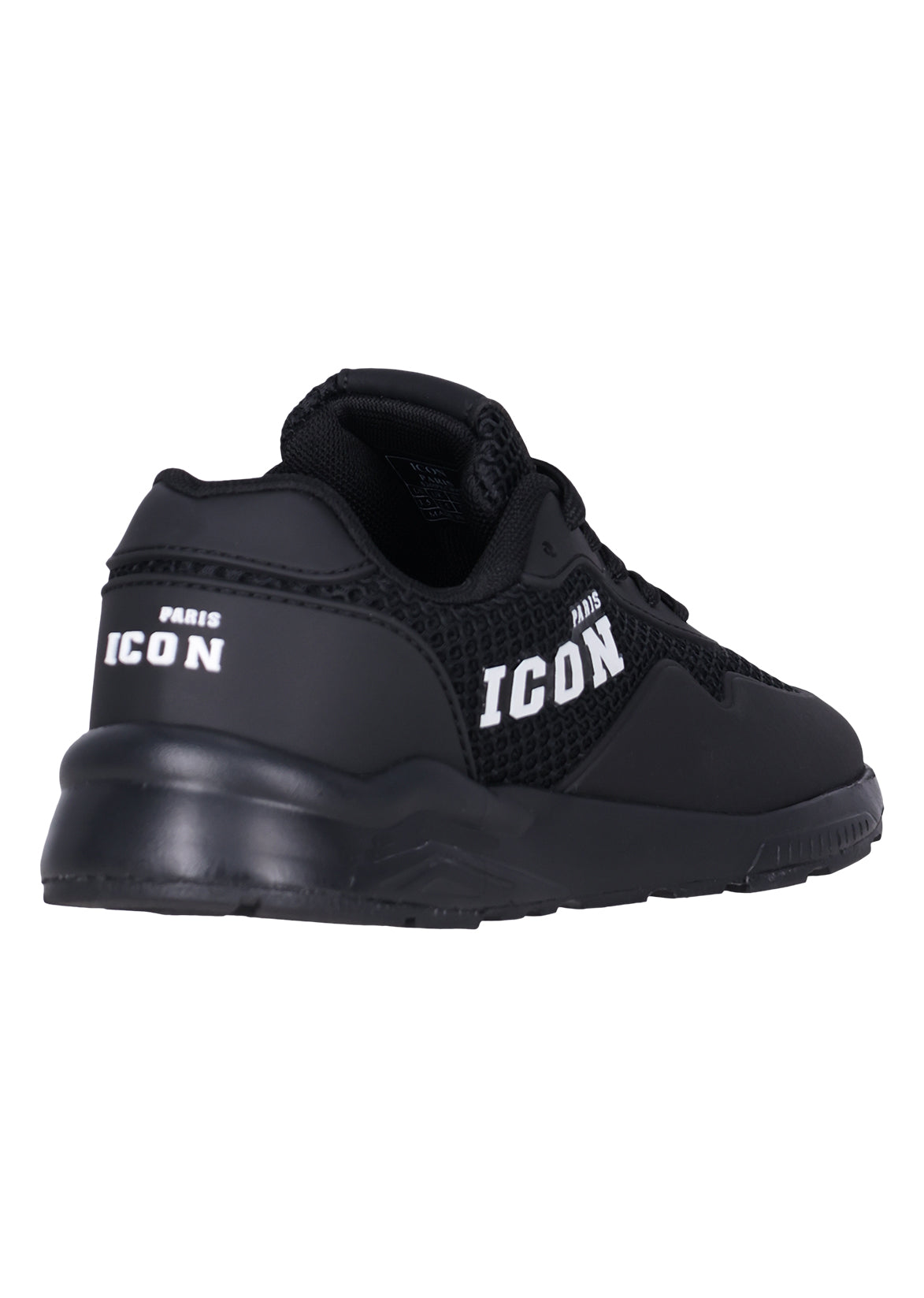 נעלי סניקרס ICON PARIS עם רשת ופאנלים משולבים לילדים 1 BLACK / 21