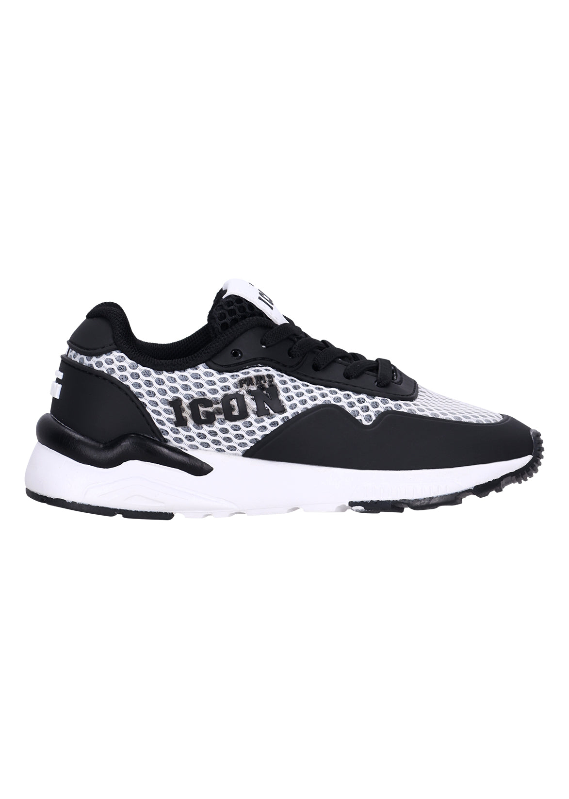 נעלי סניקרס ICON PARIS עם רשת ופאנלים משולבים לילדים 2 BLACK / 21