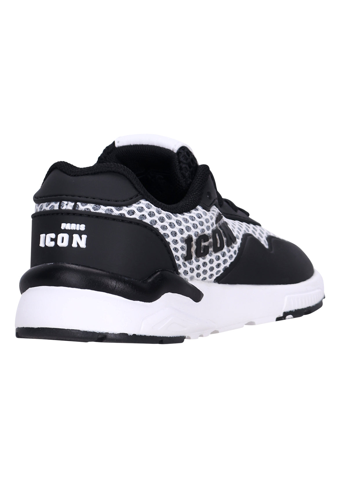 נעלי סניקרס ICON PARIS עם רשת ופאנלים משולבים לילדים 2 BLACK / 21