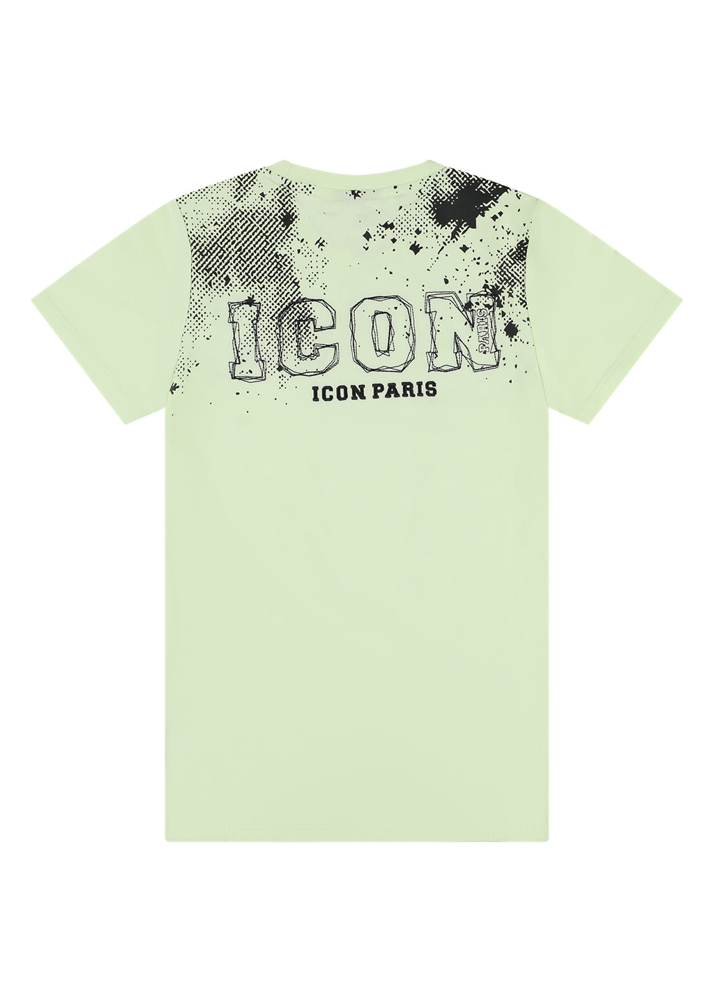 חולצת טישרט ICON PARIS עם הדפס מתזים גרפי ולוגו בחזה לילדים Green / 2Y