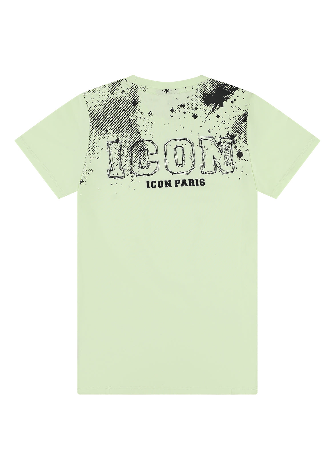 חולצת טישרט ICON PARIS עם הדפס מתזים גרפי ולוגו בחזה לילדים Green / 2Y