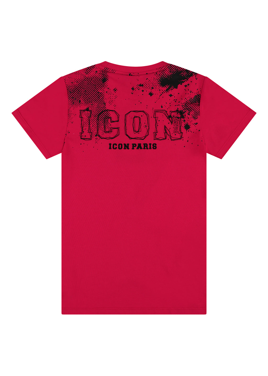 חולצת טישרט ICON PARIS עם הדפס מתזים גרפי ולוגו בחזה לילדים Red / 2Y