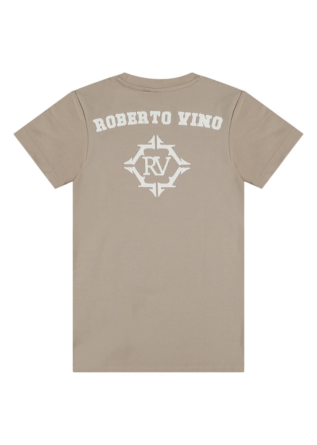 חולצת טישרט ROBERTO VINO הדפס טיפוגרפי וכיתוב דקורטיבי לילדים BEIGE / 4Y