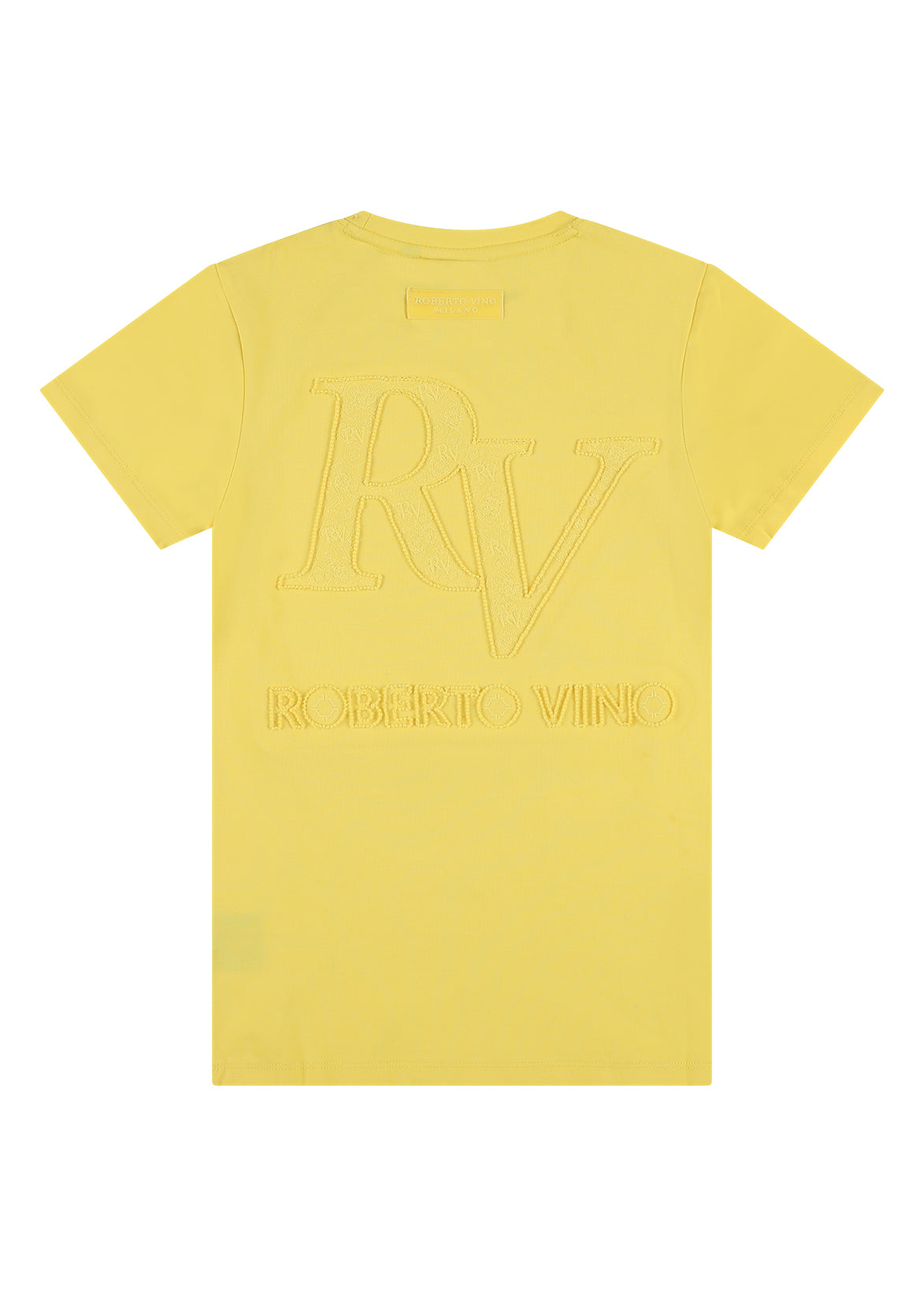 חולצת טישרט ROBERTO VINO סמל רקום בחזה וכיתוב דקורטיבי לילדים Yellow / 2Y
