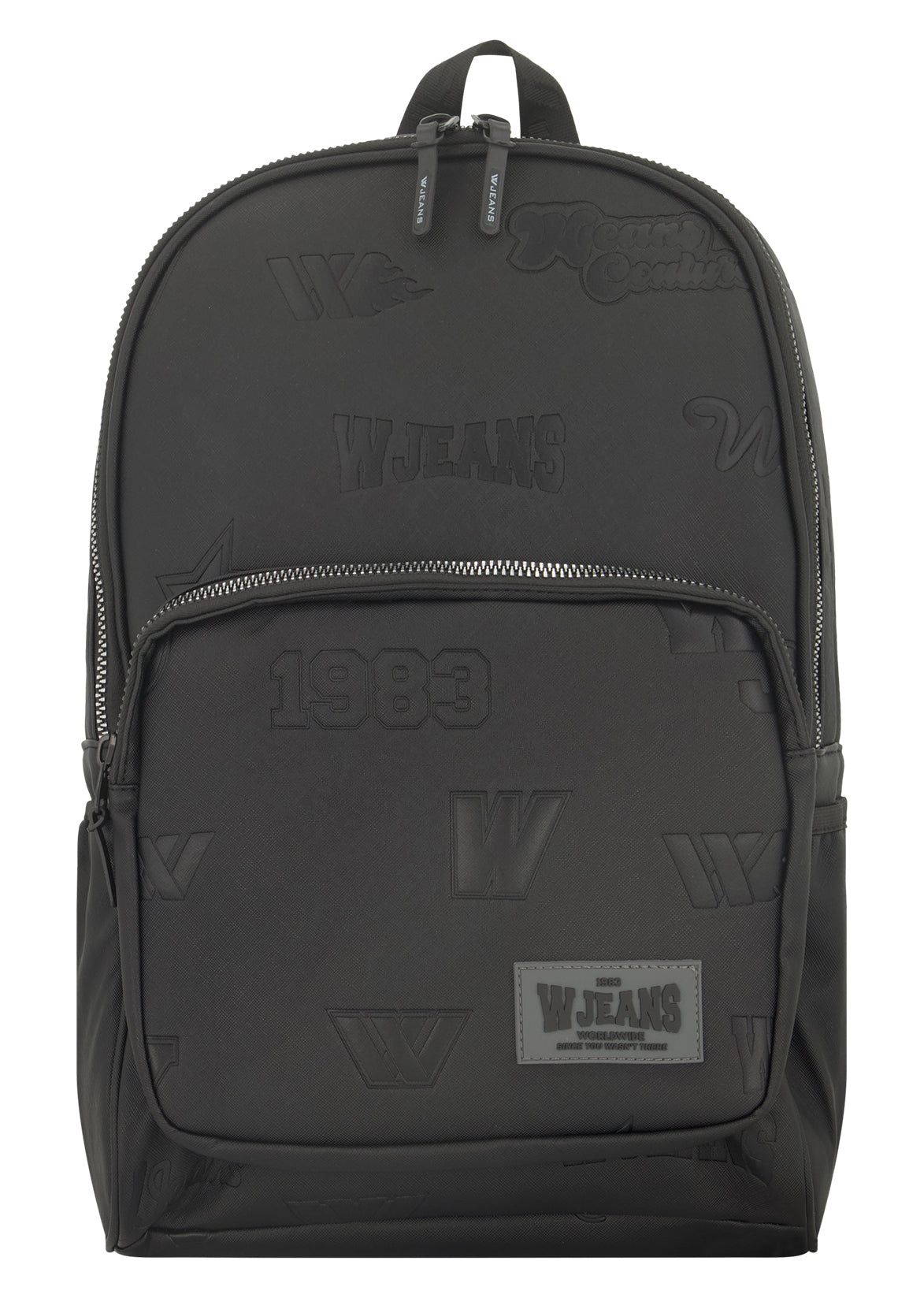 תיק גב W JEANS הדפס לוגו בחזית וגימור צבעוני לילדים BLACK / OS