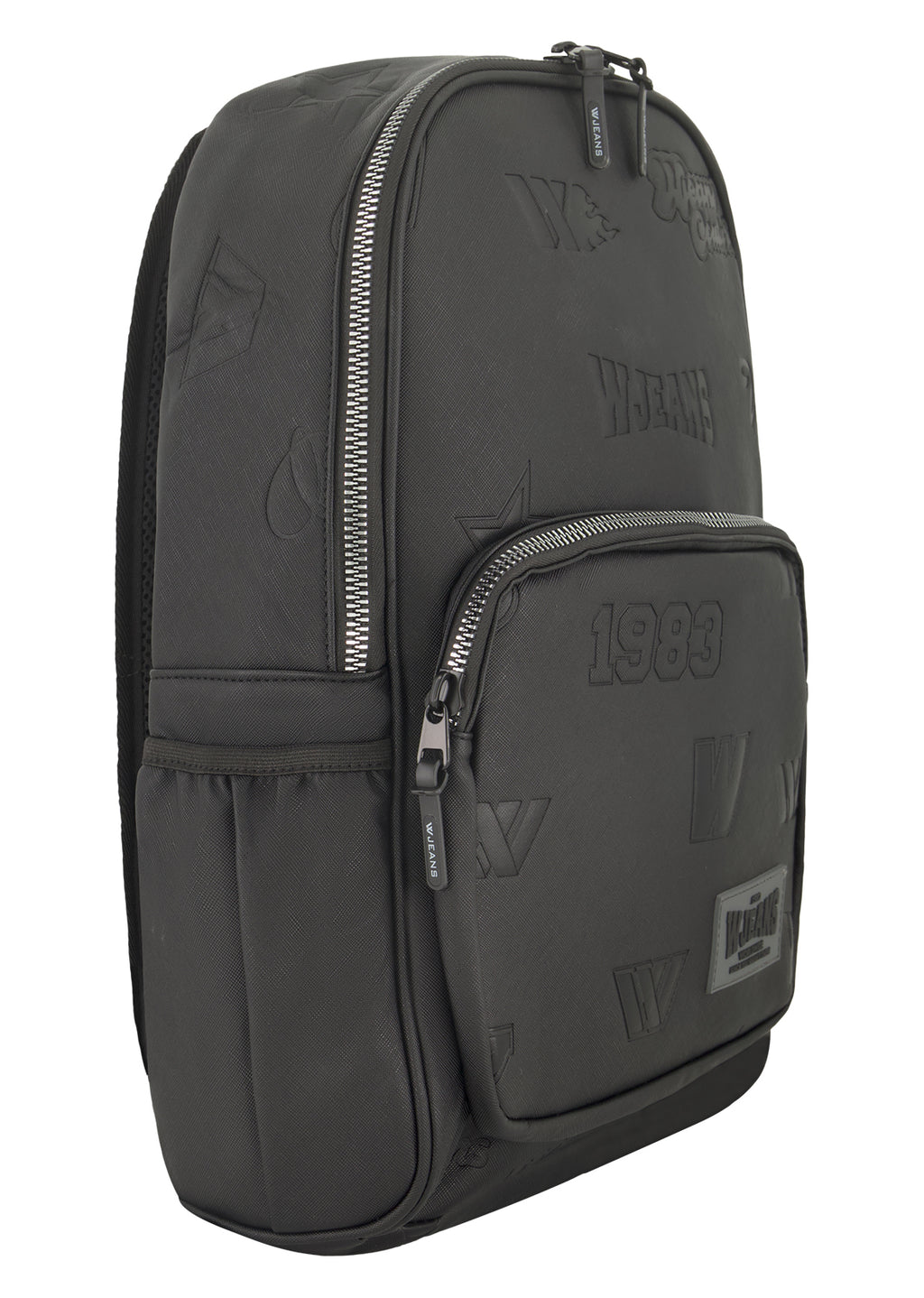 תיק גב W JEANS הדפס לוגו בחזית וגימור צבעוני לילדים BLACK / OS