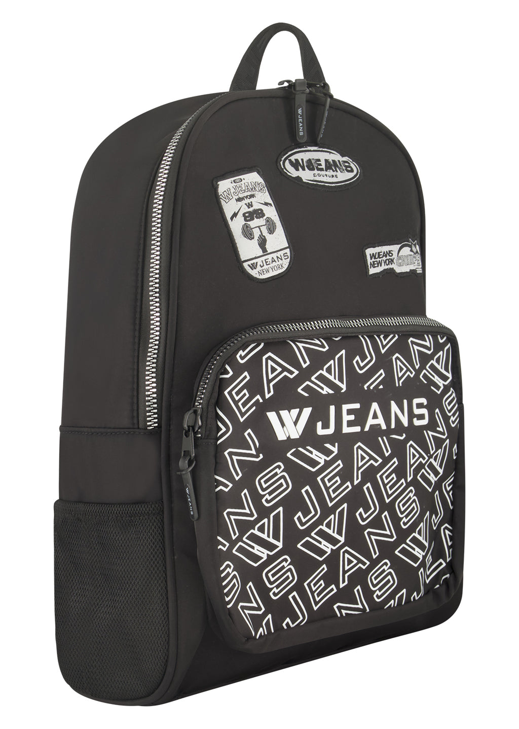 תיק גב W JEANS פרטי צבע קונטרסטיים וגימור צבעוני לילדים BLACK / OS