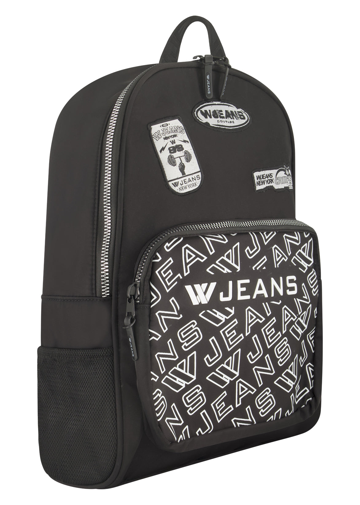 תיק גב W JEANS פרטי צבע קונטרסטיים וגימור צבעוני לילדים BLACK / OS