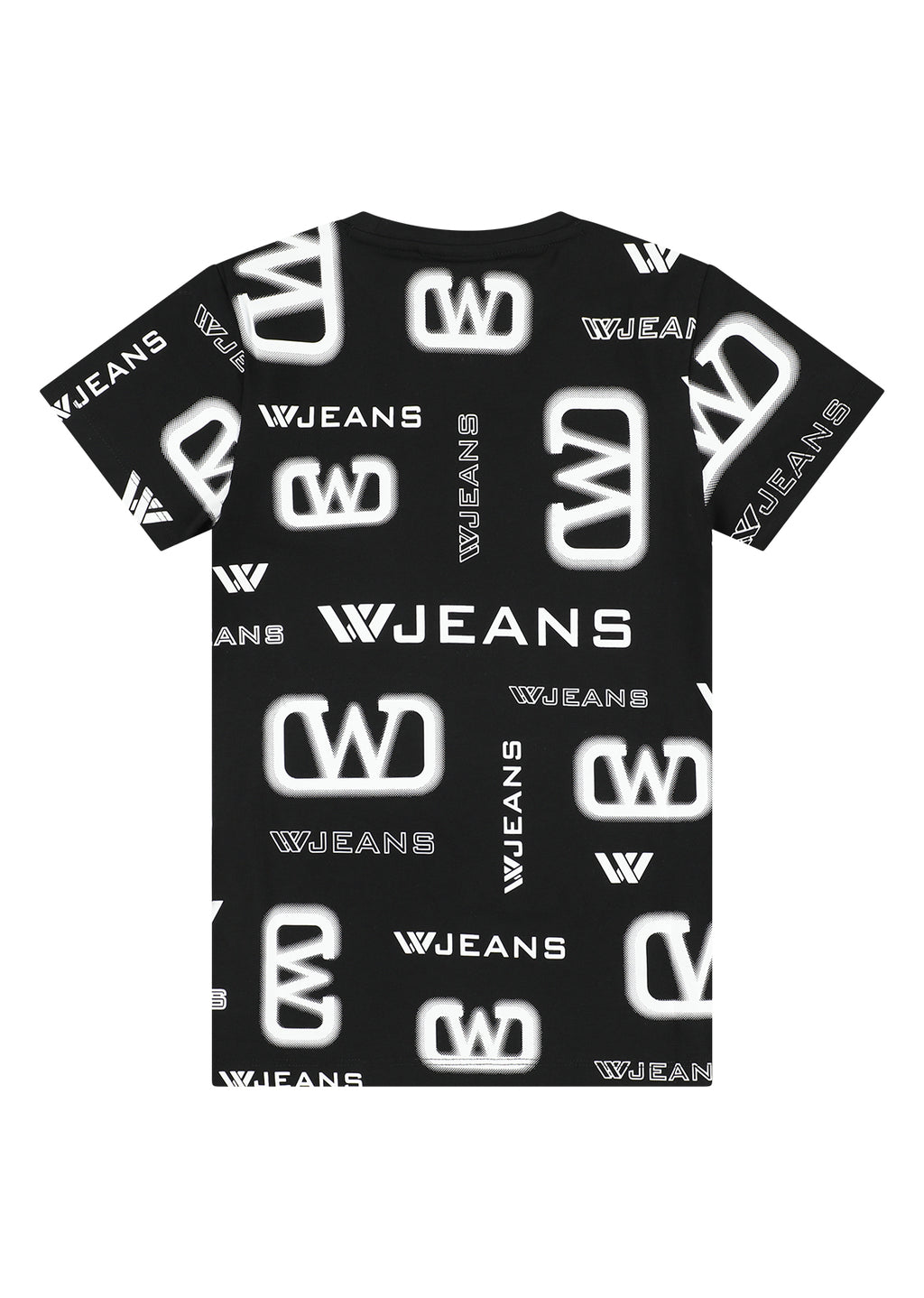 חולצת טישרט W JEANS הדפס מינימליסטי ופס קונטרסטי בשרוול לילדים Multi / 2Y