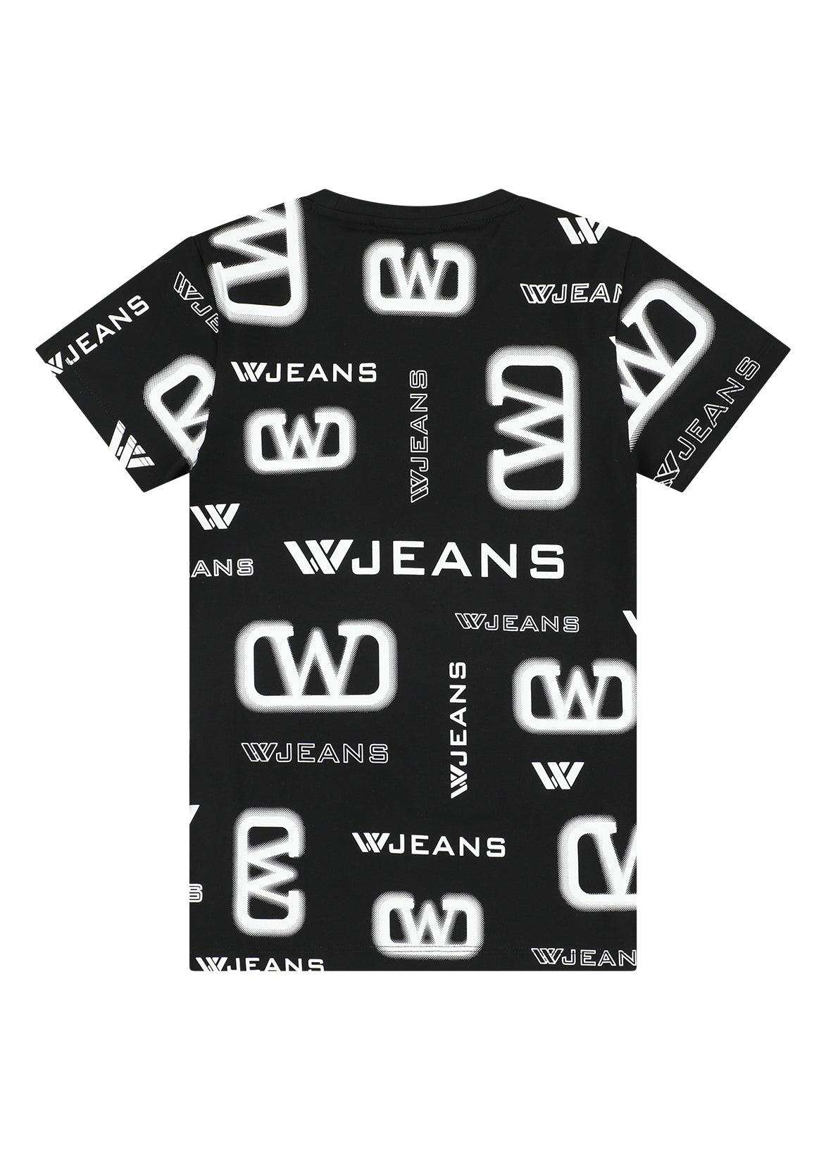חולצת טישרט W JEANS הדפס מינימליסטי ופס קונטרסטי בשרוול לילדים Multi / 2Y