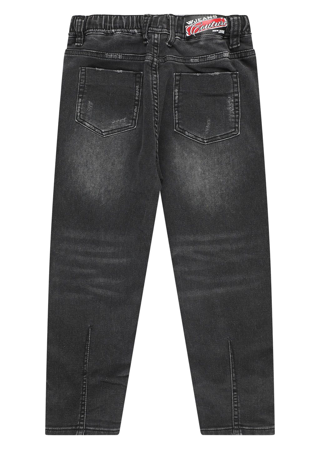 ג'ינס W JEANS עם שטיפה שחורה וקרע מודגש בברך לילדים BLACK / 2Y