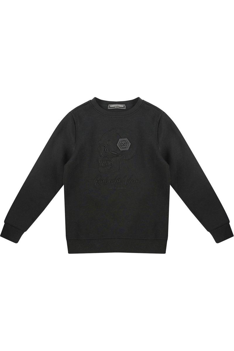 חולצת טישירט שרוול ארוך ROBERTO VINO הדפס גולגולת לילדים