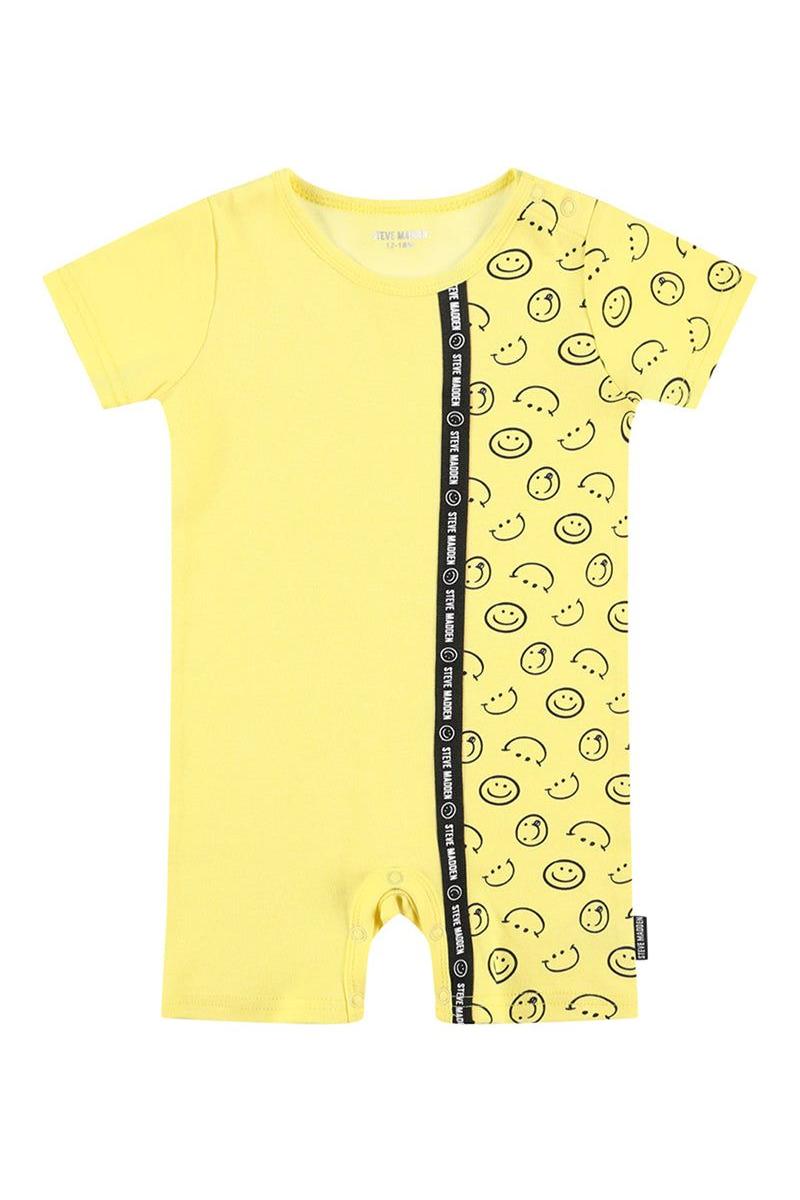 אוברול קצר STEVE MADDEN פס לוגו שחור לתינוקות