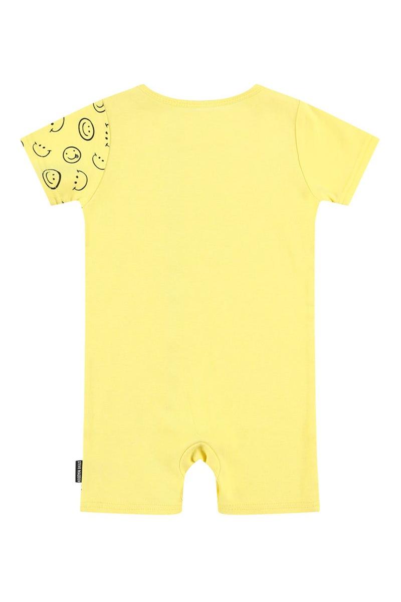 אוברול קצר STEVE MADDEN פס לוגו שחור לתינוקות