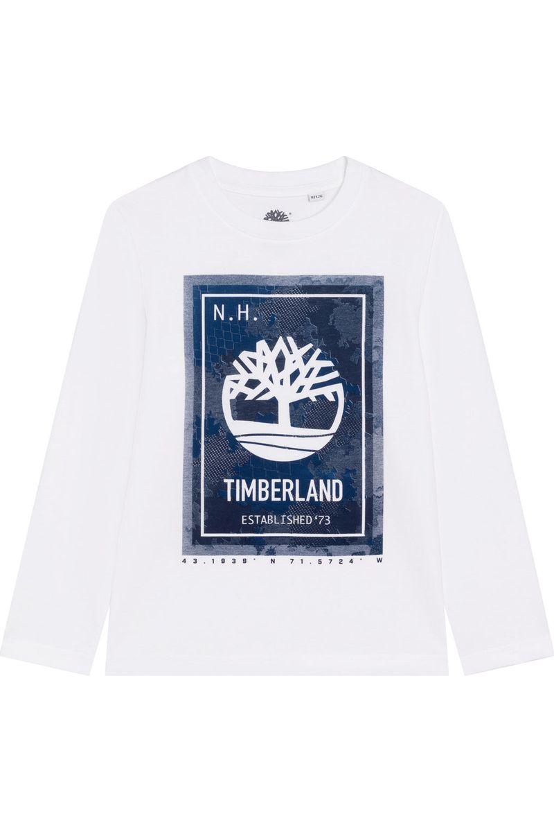 חולצת טי שרט TIMBERLAND ארוכה לוגו מרכזי לילדים