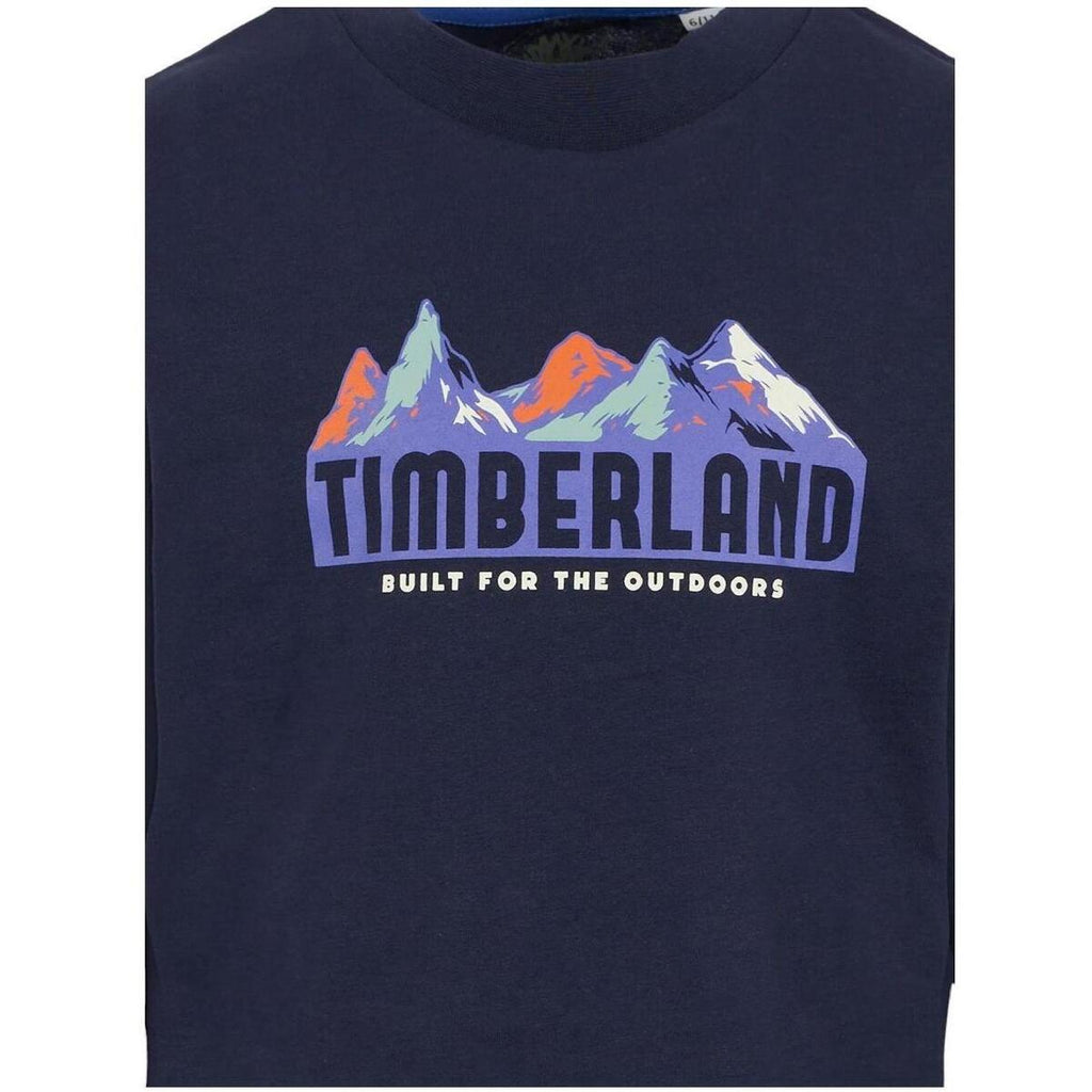 חולצת טישרט TIMBERLAND שרוול ארוך לוגו הרים לילדים BLUE / 4Y