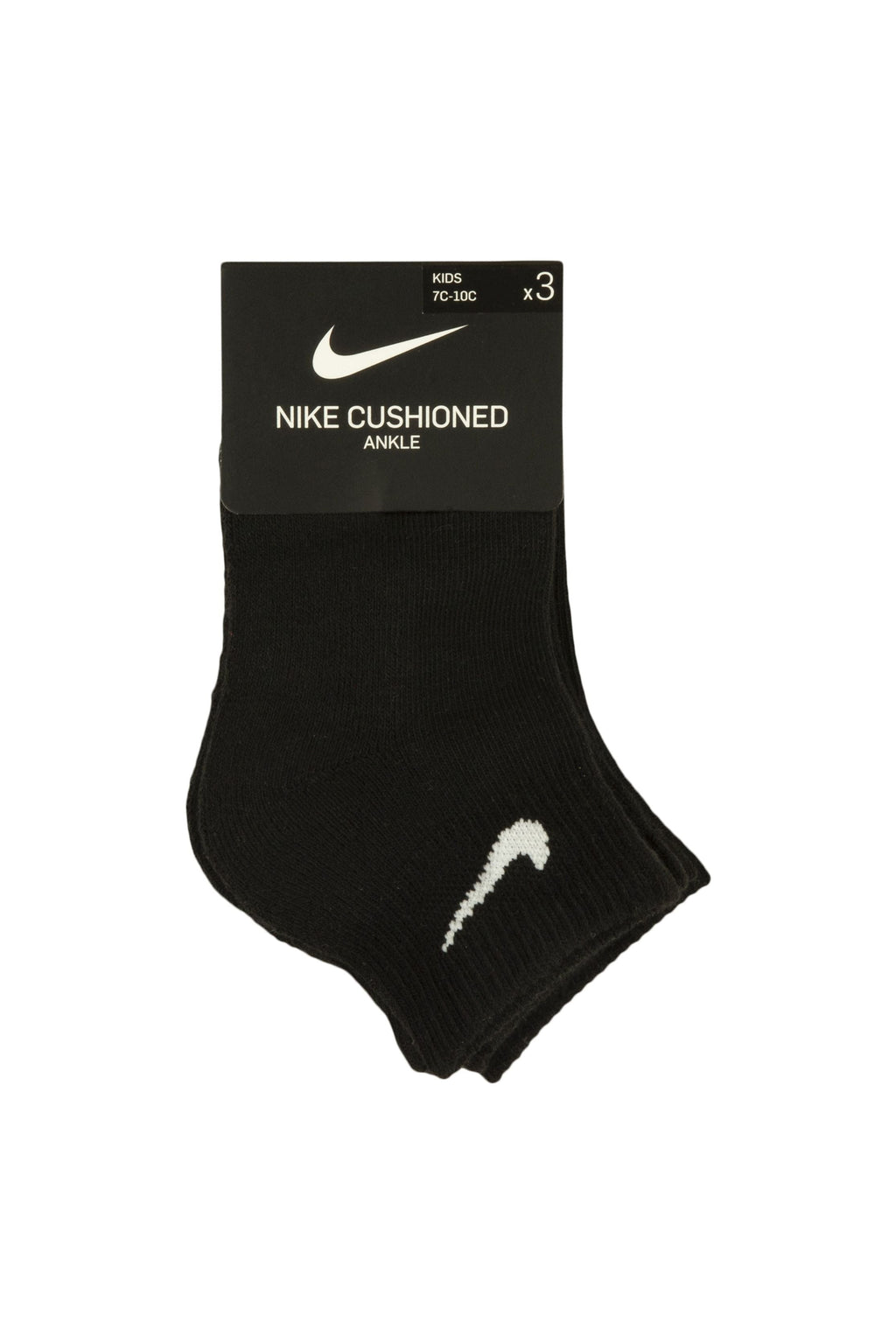 שלישיית גרבי NIKE לוגו מותג לילדים BLACK / 27-35