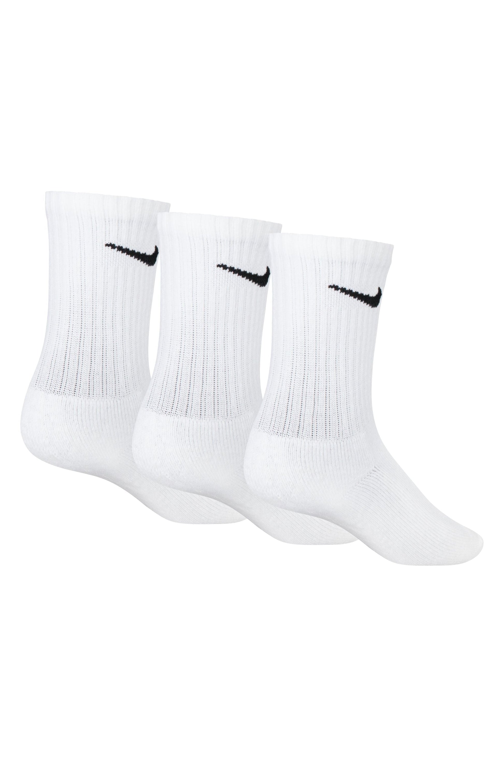 שלושה זוגות גרביים גבוהות NIKE לילדים White / 27-30