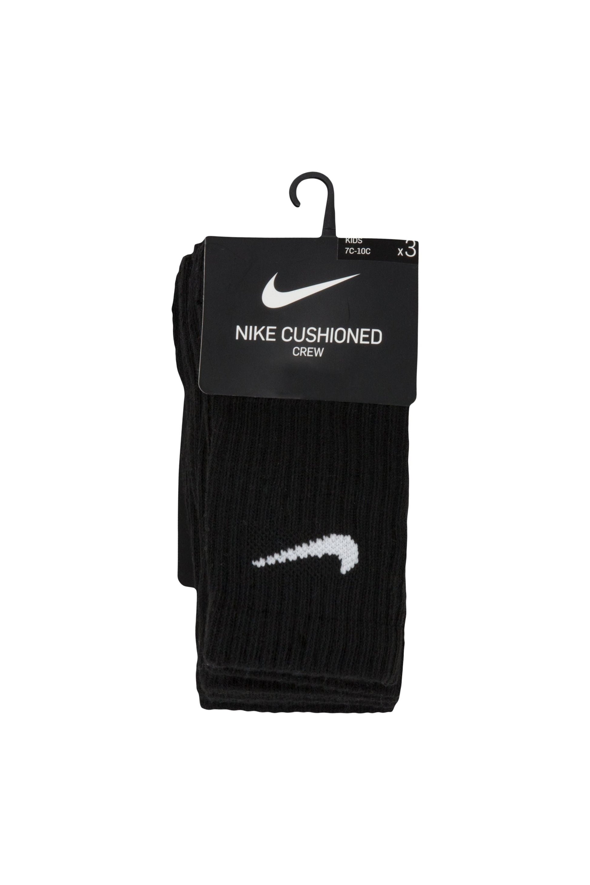 שלישיית גרבי NIKE לוגו מותג לילדים BLACK / 27-35