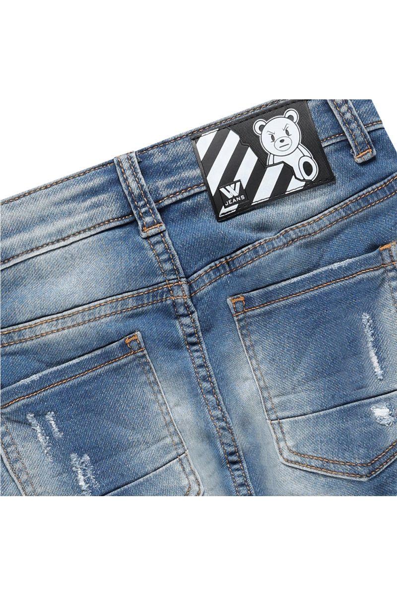 מכנסי ג'ינס W JEANS אייקון דובי בצד לילדים