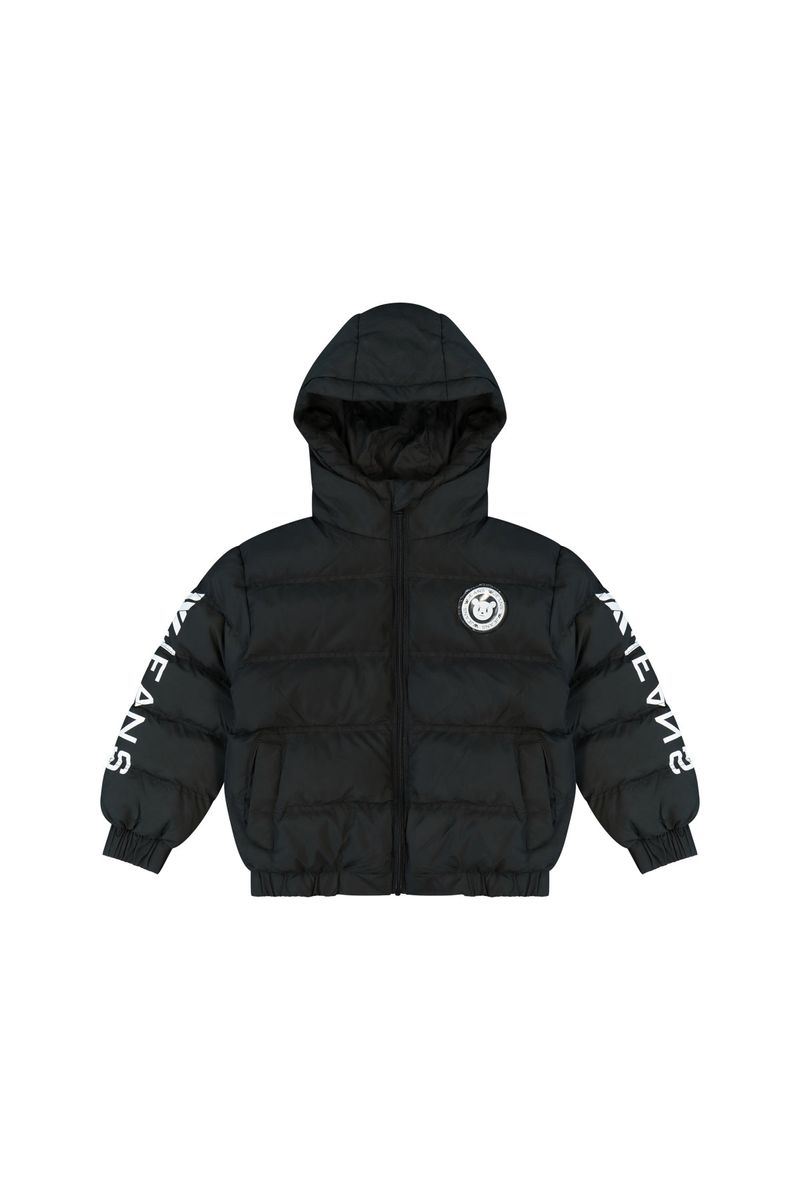 מעיל פוך W JEANS הדפס לוגו אחורי לילדים Black / 2Y