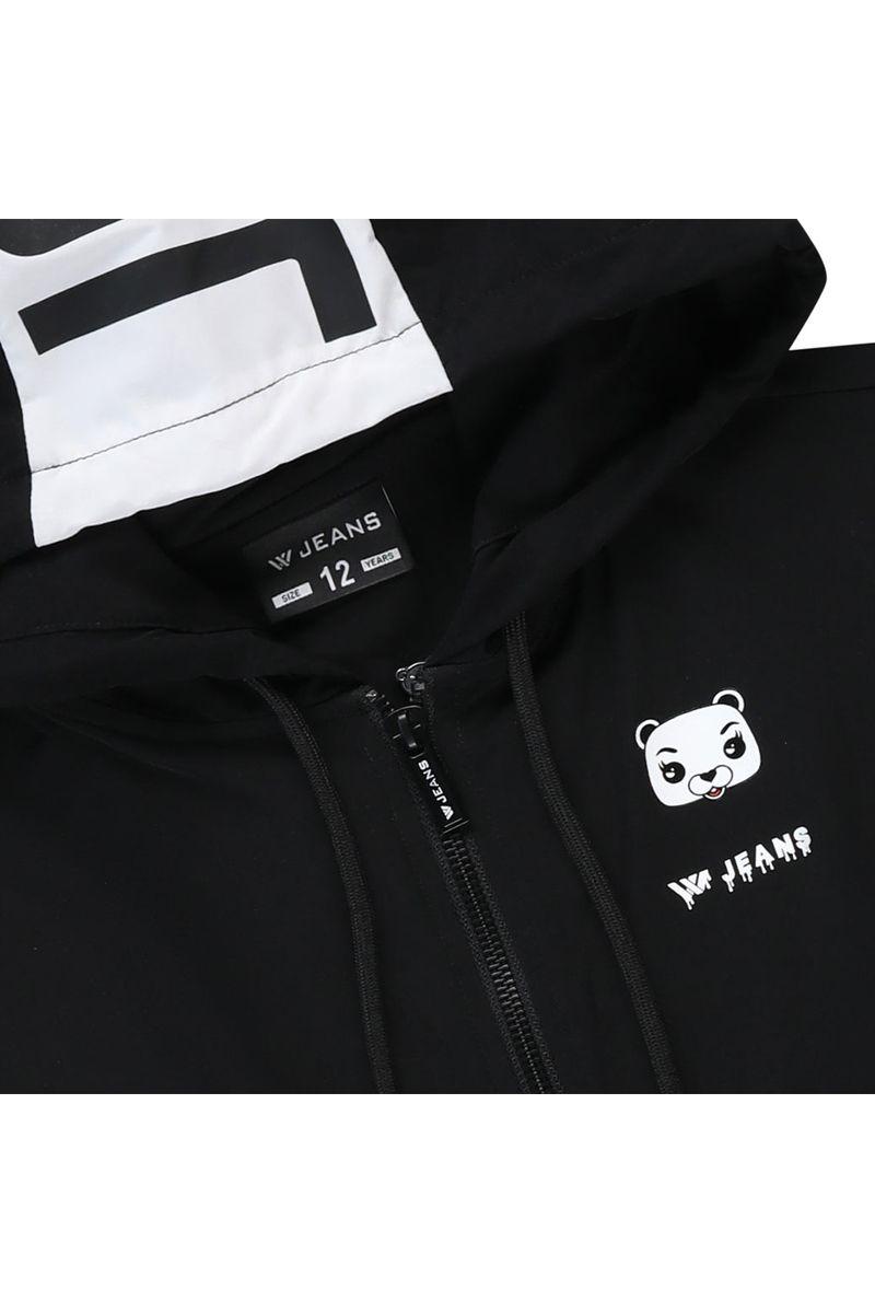 אוברול קפוצ'ון W JEANS לוגו בצד לילדות