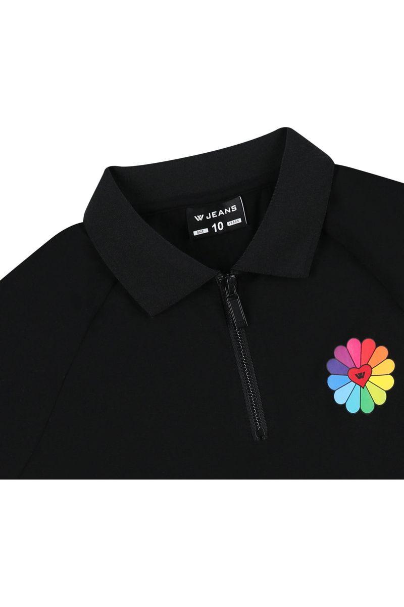 חליפת חצאית W JEANS הדפס אחורי זריקת צבע לילדות