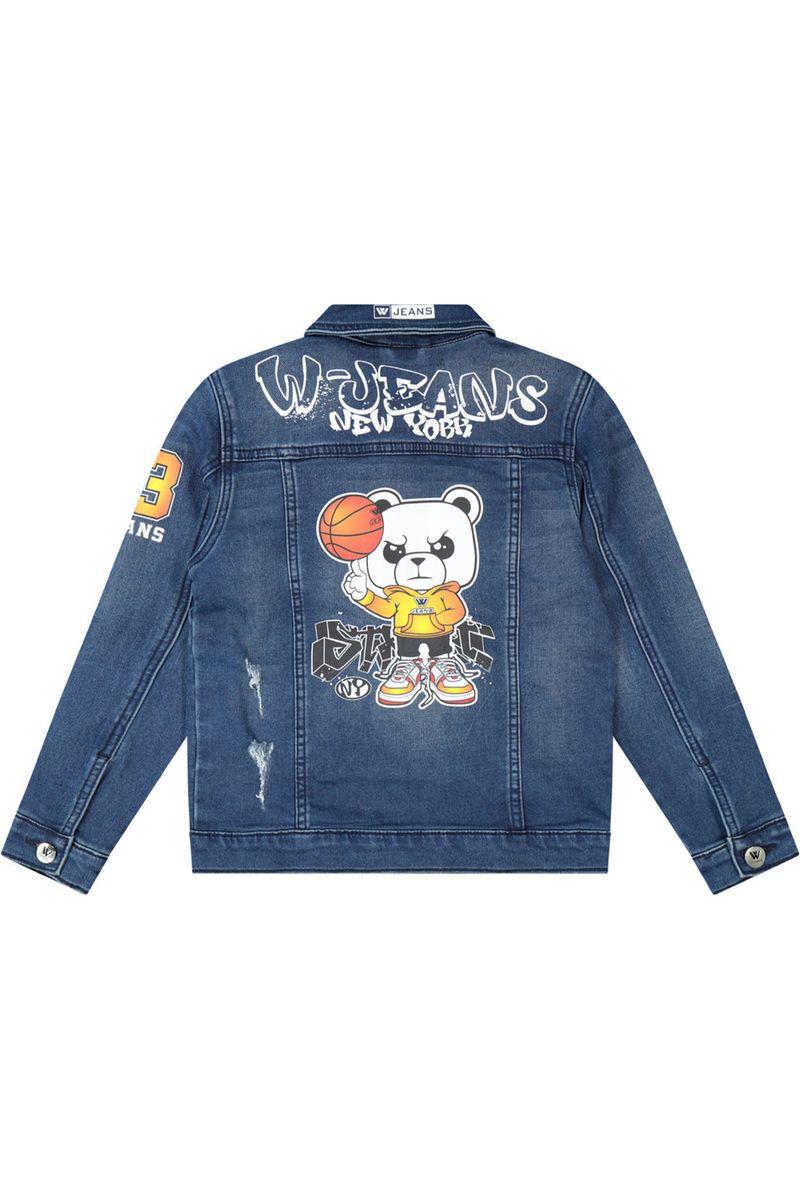 ג'קט ג'ינס W JEANS הדפס אחורי לילדים
