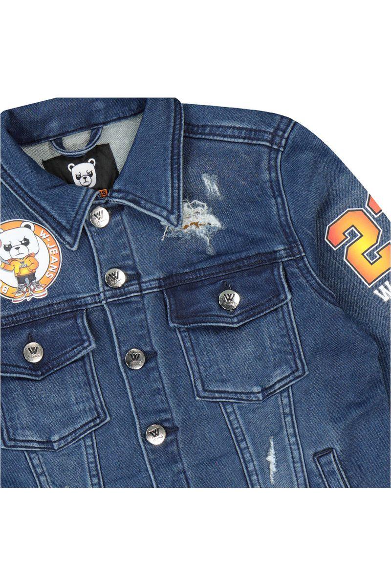 ג'קט ג'ינס W JEANS הדפס אחורי לילדים