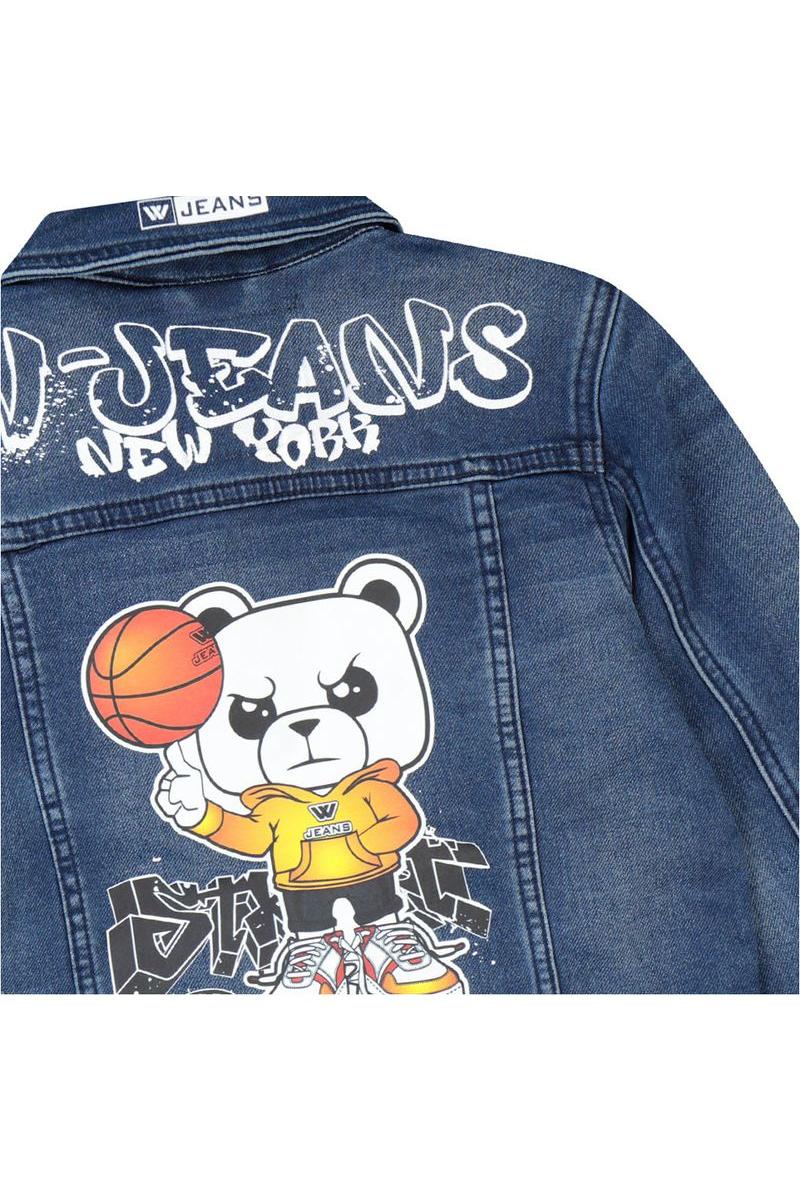 ג'קט ג'ינס W JEANS הדפס אחורי לילדים