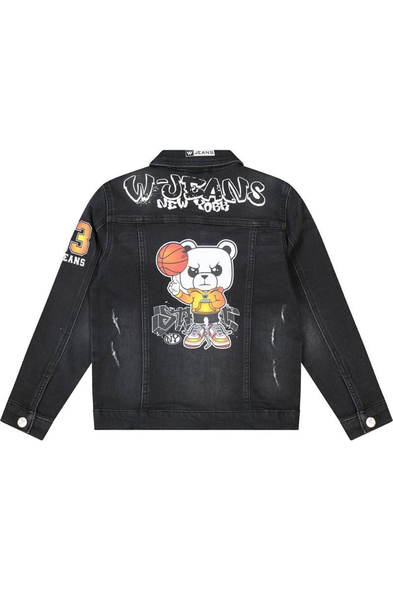 ג'קט ג'ינס W JEANS הדפס אחורי לילדים