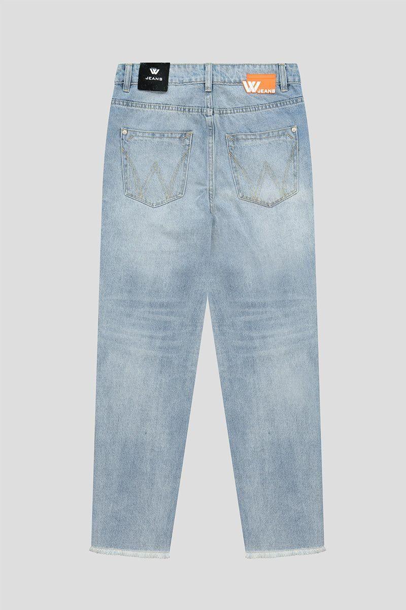 מכנסי ג'ינס W JEANS בצבע כחול לנשים