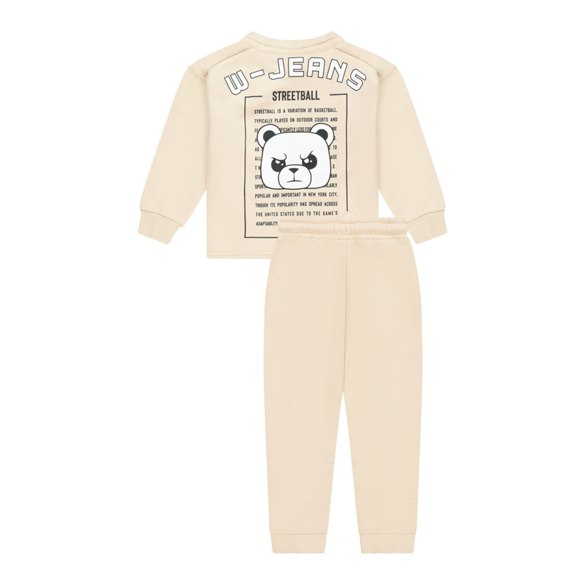חליפת טרנינג W JEANS לוגו דובי לילדות