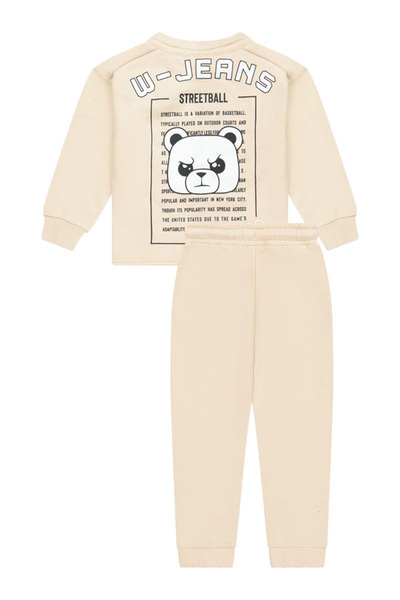 חליפת טרנינג W JEANS לוגו דובי לילדות