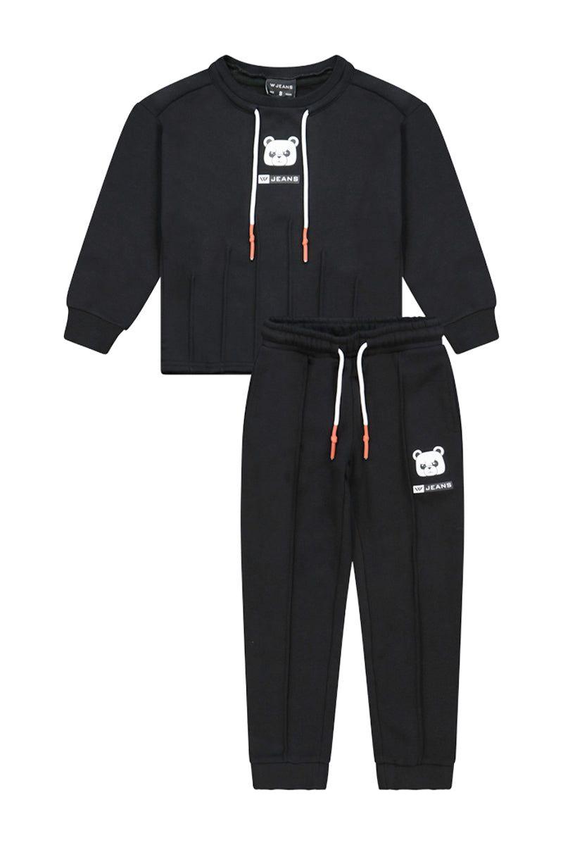 חליפת טרנינג W JEANS לוגו דובי לילדות
